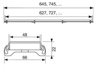 TECEdrainline Designrost "steel" Edelst. schw. matt besch. für Duschrinne, 1000mm – Bild 3