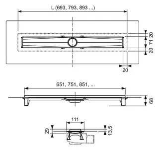 TECEdrainline-Evo Duschrinne, farbig beschichtet, weiß matt, 700 mm – Bild 4