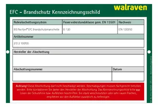 Walraven Zubehör Pacifyre EFC Kennzeichnungsschild f. Wand u. Decke