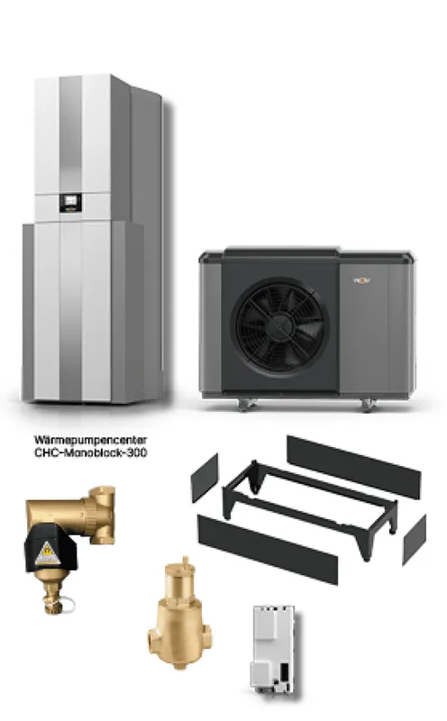 Wolf Paket CHC-Monoblock 07/300-50S inkl. Bodenkonsole+Speicher+Puffer+BM-2