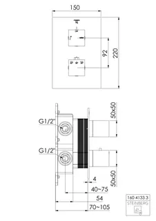 Steinberg FMS für Unterputzthermostat 160 4133 3, chrom – Bild 2