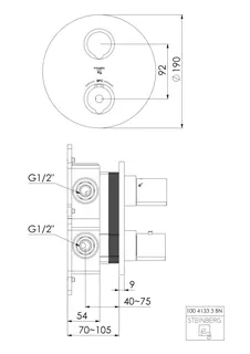Steinberg FMS für Unterputzthermostat 100 4133 3 BN, brushed nickel – Bild 2