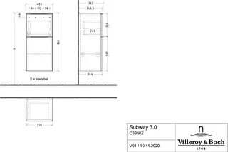 Villeroy & Boch Seitenschrank Subway 3.0 01 400x860x 346mm 1 Auszug 1 Tür A:re Kansas Oak – Bild 3