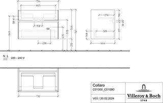Villeroy & Boch WaschbeckenUS Collaro 754x546x444mm 2 Ausz. Waschbecken m.tig Kansas Oak – Bild 4