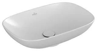 Villeroy & Boch Aufsatzwaschbecken Loop&Friends 560x 380mm re-eckig m. ÜL. Stone White cplus – Bild 2