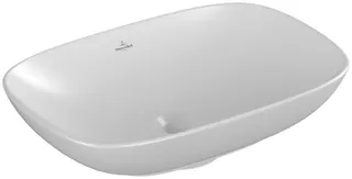 Villeroy & Boch Aufsatzwaschbecken Loop&Friends 560x 380mm re-eckig m. ÜL. Stone White cplus – Bild 3