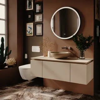Villeroy & Boch Aufsatzwaschbecken Loop&Friends 420x420mm Rund m. ÜL. Almond CeramicPlus – Bild 2