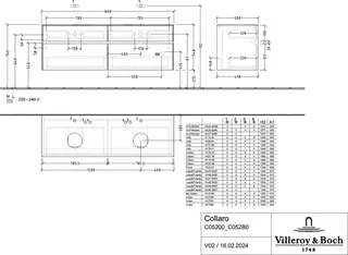 Villeroy & Boch WTUS Collaro C052 1600x548x500mm 4 Ausz. für 2 Waschtisch Kansas Oak – Bild 3