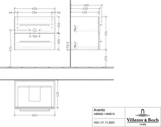 Villeroy & Boch WaschbeckenUS Avento 626x514x452mm 2 Ausz. Waschbecken m.tig Kansas Oak – Bild 4