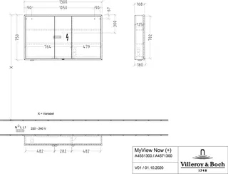 Villeroy & Boch Vorbau-Spiegelschrank My View Now A457 1300x750x168mm mit Beleuchtung – Bild 5