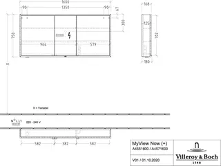 Villeroy & Boch Vorbau-Spiegelschrank My View Now A455 1600x750x168mm mit Beleuchtung – Bild 4