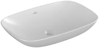 Villeroy & Boch Aufsatzwaschbecken Loop&Friends 620x 420mm re-eckig m. ÜL. Stone White cplus – Bild 3
