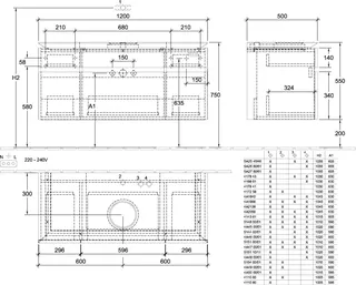 Villeroy & Boch WTUS Legato B578 1200x550x500mm 5 Ausz. Waschtisch m.tig Kansas Oak – Bild 4