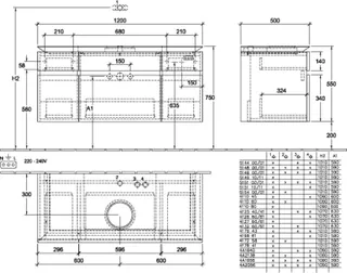 Villeroy & Boch WTUS Legato B578 1200x550x500mm 5 Ausz. Waschtisch m.tig Kansas Oak – Bild 5
