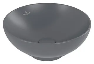 Villeroy & Boch Aufsatzwaschbecken Loop&Friends 380x 380mm Rund m. ÜL. Graphite CeramicPlus – Bild 2