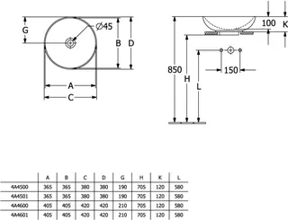 Villeroy & Boch Aufsatzwaschbecken Loop&Friends 380x 380mm Rund m. ÜL. Graphite CeramicPlus – Bild 4