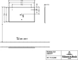 Villeroy & Boch Spiegel Subway 3.0 1300x750x47,5mm mit Beleuchtung White Matt – Bild 4