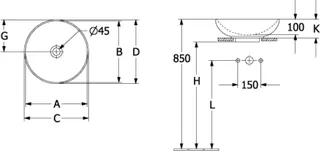 Villeroy & Boch Aufsatzwaschbecken Loop&Friends 420x 420mm Rund o. ÜL. Graphite CeramicPlus – Bild 5