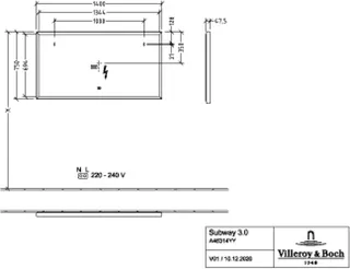 Villeroy & Boch Spiegel Subway 3.0 1400x750x47,5mm mit Beleuchtung White Matt – Bild 2