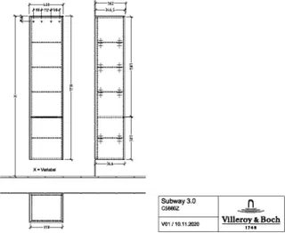 Villeroy & Boch Hochschrank Subway 3.0 C58601 400x1710x346mm 2 Türen A:li Arizona Oak – Bild 4