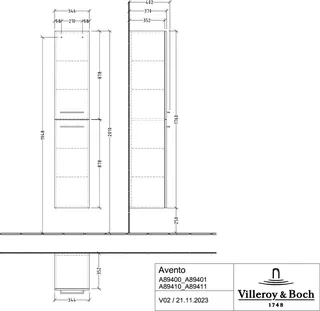 Villeroy & Boch Hochschrank Avento 346x1760x372mm 2 Türen A:re Kansas Oak – Bild 3