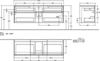 Villeroy & Boch WTUS Collaro C025 1600x548x500mm 4 Ausz. Waschtisch m.tig Kansas Oak – Bild 4