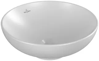 Villeroy & Boch Aufsatzwaschbecken Loop&Friends 420x420mm Rund m. ÜL. Stone White cplus – Bild 2