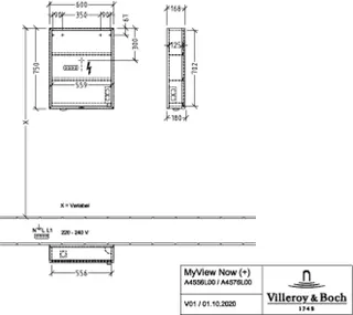 Villeroy & Boch Vorbau-Spiegelschrank My View Now A4576L 600x750x168mm mit Beleuchtung – Bild 5