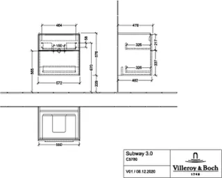 Villeroy & Boch WTUS Subway 3.0 00 572x576x462mm 2 Ausz. Waschtisch m.tig Nordic Oak – Bild 5