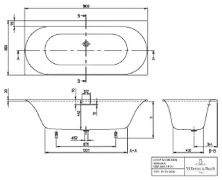 Villeroy & Boch Badewanne Loop&Friends LOF 1800x800x 625mm re-eckig m. Sys HC TP1 Weiß Alpin – Bild 4