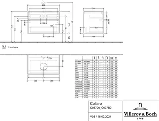 Villeroy & Boch WTUS Collaro C037 800x548x500mm 2 Ausz. Waschtisch m.tig Kansas Oak – Bild 4