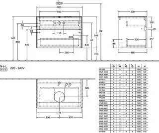 Villeroy & Boch WTUS Collaro C037 800x548x500mm 2 Ausz. Waschtisch m.tig Kansas Oak – Bild 5