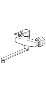 EHM Waschtisch-Batt. HANSACLINICA 0154 Bügelh Bed.he. lang Ausld. 377 mm DN15 chr – Bild 2
