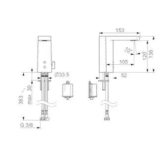Waschtisch-Batt. HANSASTELA 5716 6 V, Bluetooth chr – Bild 4