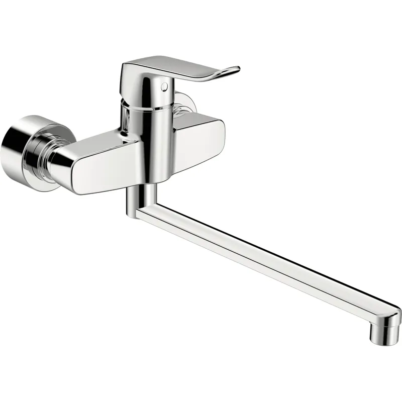 EHM Waschtisch-Batt. HANSACLINICA 0154 Bed.he. lang Ausld. 377 mm DN15 chr