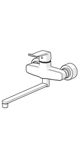EHM Waschtisch-Batt. HANSACLINICA 0154 Bed.he. lang Ausld. 377 mm DN15 chr – Bild 3