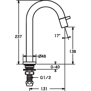 EHM Waschtisch-Batt. HANSANOVA 5091 Ausld. 131 mm DN15 Matt-Schwarz – Bild 2