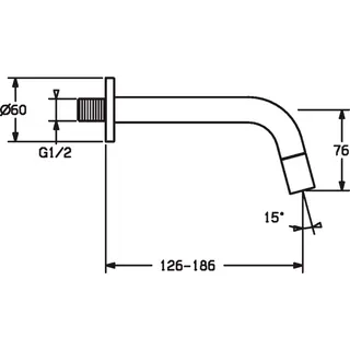 EHM Waschtisch-Batt. HANSANOVA Style 5096 Ausld. 186 mm DN15 chr – Bild 3