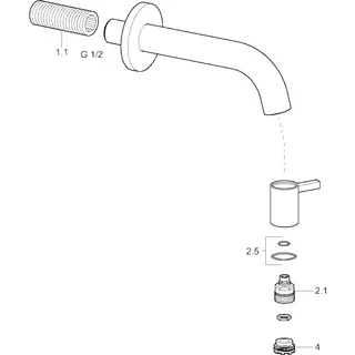 EHM Waschtisch-Batt. HANSANOVA 5086 Ausld. 107 mm DN15 Matt-Schwarz – Bild 4