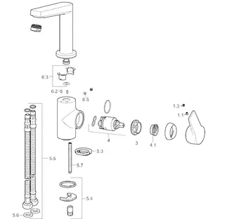 EHM Waschtisch-Batt. HANSATWIST 0955 Ausld. 130 mm DN15 Matt-Schwarz – Bild 5