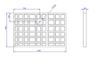 SD U-BauEL für Plan Plus QuadroU 1400x900x80 mm – Bild 2