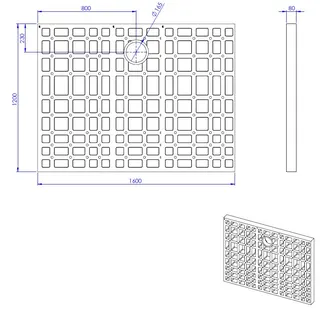 SD U-BauEL für Plan Plus QuadroU 1600x1200x80 mm – Bild 2