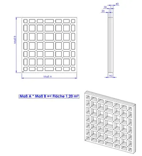 SD U-BauEL für Plan Plus QuadroU Sonderanfertigung 20/30/40 bis 1,20 qm