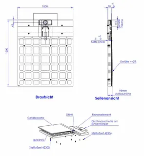 SD LINE Geberit Clean Line 2-tlg. H95 1000x1200 mm Befest. 2K Schaum – Bild 2