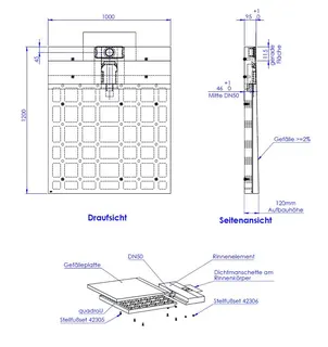 SD LINE Geberit Clean Line 2-tlg. H120 1000x1200 mm Befest. 2K Schaum – Bild 2