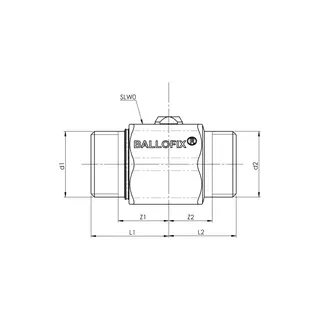 AIPS Broen Ballofix Mini-Kugelhahn G1/2a (DN15) MS chr. – Bild 2