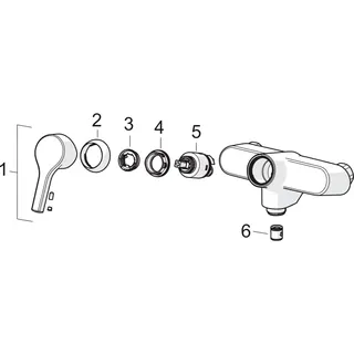 EHM Waschtisch- und Küchenarm. HANSAPALENO 5638 Ausld. 242 mm DN15 chr – Bild 4