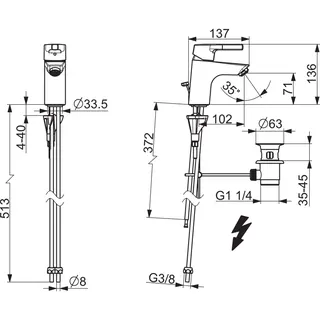 EHM Waschtisch-Batt., ND HANSAPALENO 5639 Ausld. 102 mm DN15 chr – Bild 3
