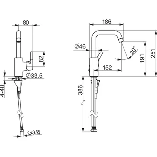 EHM Waschtisch-Batt. HANSAPALENO 5643 Ausld. 152 mm DN15 chr – Bild 2