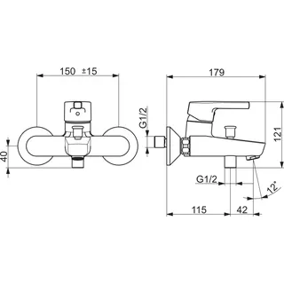 EHM Wafü und Brausebatt. HANSAPALENO 5645 Ausld. 164 mm DN15 chr – Bild 3